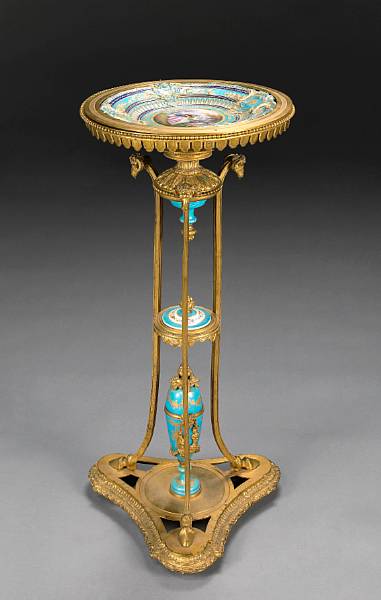 Appraisal: A Napoleon III gilt bronze and porcelain mounted gueridon third