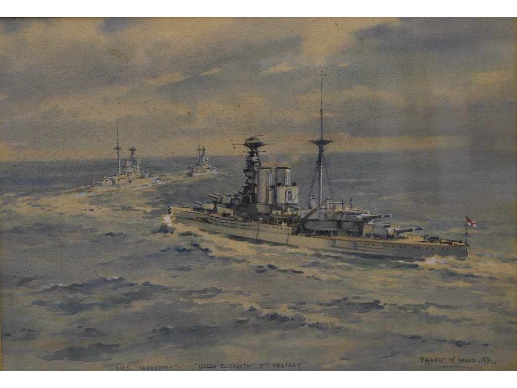 Appraisal: Frank W Wood - Two naval warship studies - 'HMS