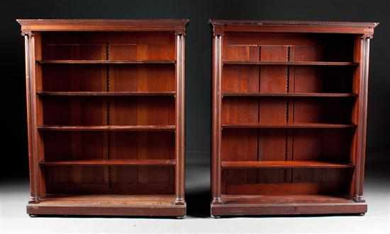 Appraisal: Pair of Classical Revival mahogany bookcases late th century with