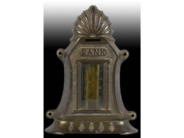 Appraisal: Cast Iron Victorian Recording Bank Description Etched glass Made in