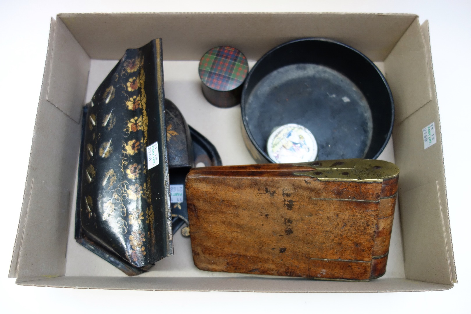 Appraisal: A Victorian mahogany and brass bound folding boot pull a