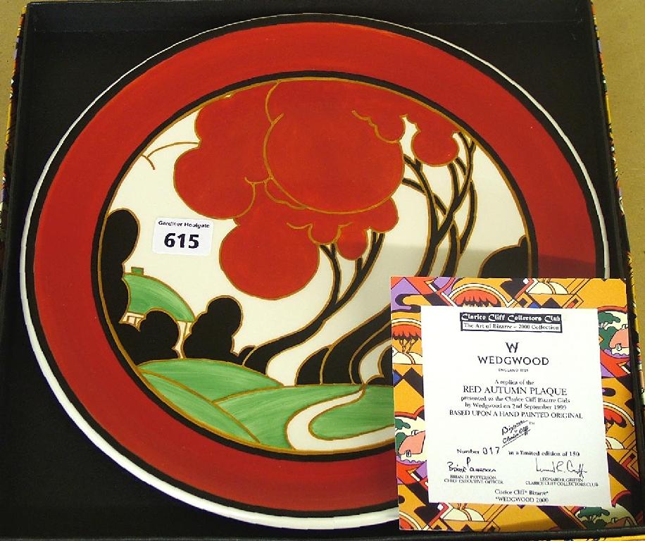 Appraisal: Wedgwood 'Red Autumn' plaque limited edition no with certificate and