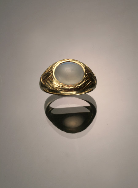 Appraisal: Art Deco -Karat Yellow-Gold and Moonstone Dinner Ring Circa Set