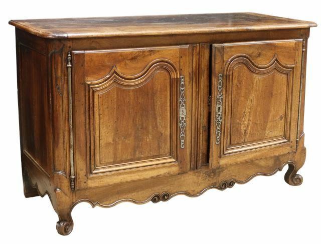 Appraisal: French Provincial Louis XV style walnut sideboard th c rectangular