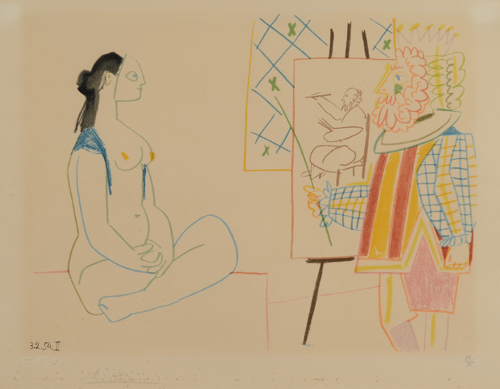 Appraisal: PICASSO Pablo Spanish - Artist and Model Lithograph Verve Edition