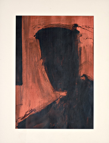 Appraisal: Richard Hambleton American b Untitled Head Shadow Acrylic and metallic