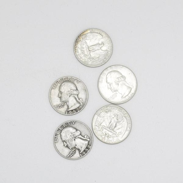 Appraisal: AMERICAN COINS Approx silver quarters -