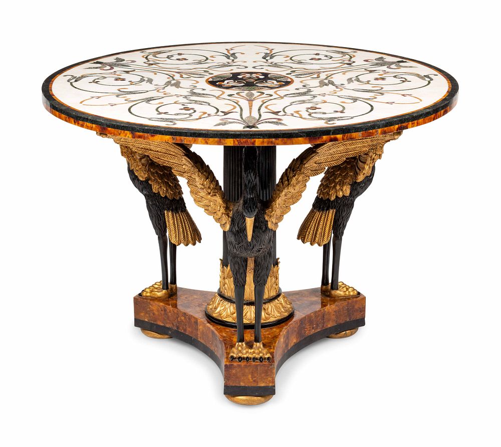 Appraisal: A Continental Parcel Gilt Center Table with a Specimen Marble