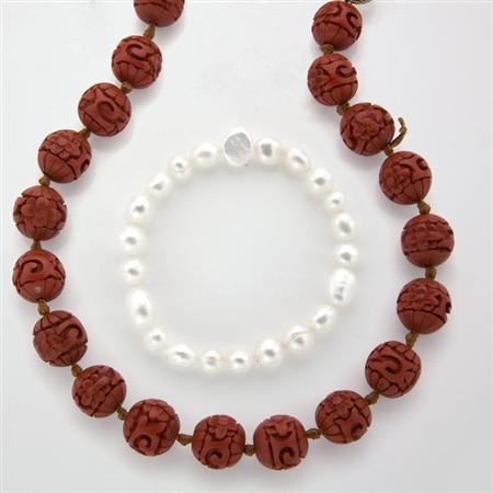 Appraisal: Assorted Group of Loose Coral Beads Fresh Water Pearl Jewelry