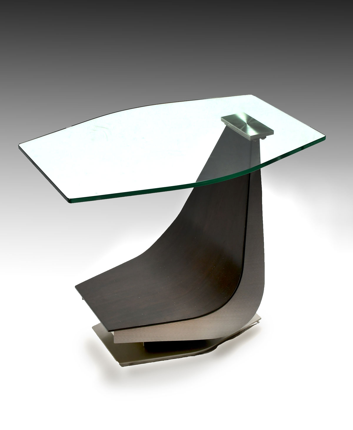 Appraisal: MODERN GLASS TOP COFFEE TABLE Moderne glass top table having