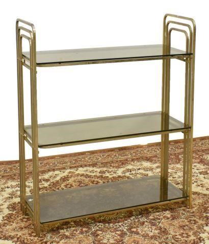 Appraisal: Italian modern brass and glass etagere c s having three