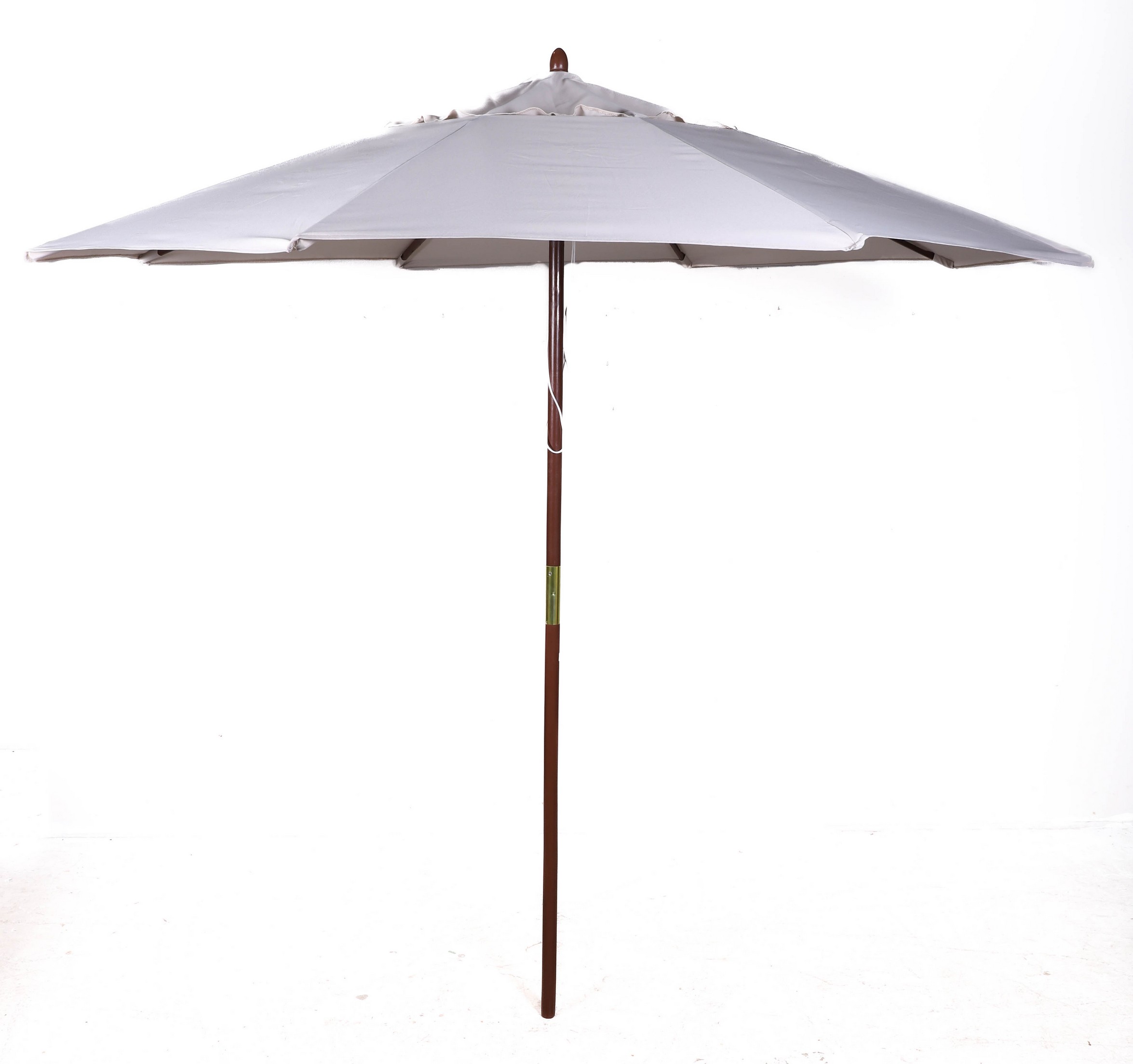 Appraisal: Sunline ' x ribs wood market canopy umbrella antique beige