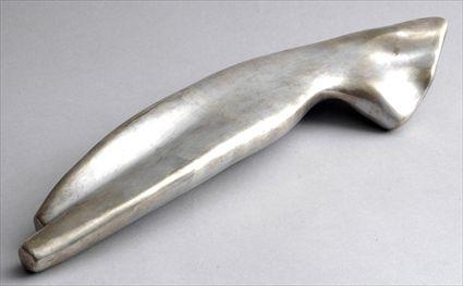 Appraisal: AFTER ARCHIPENKO UNTITLED RECLINING FEMALE FORM Silvered cast metal x