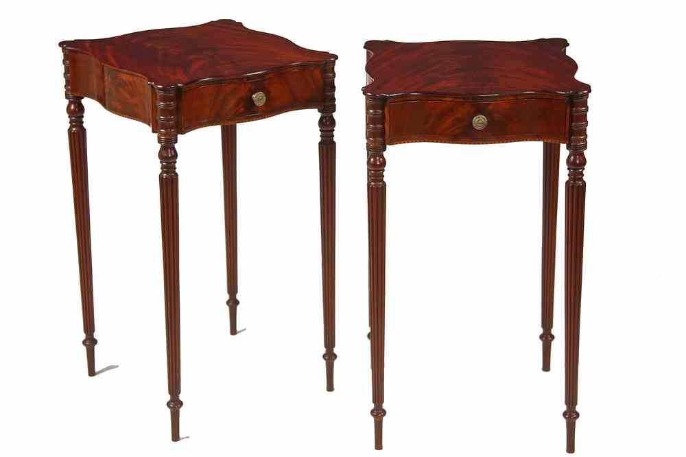 Appraisal: PAIR SHERATON STANDS - Fine Pair of Sheraton Mahogany Stands