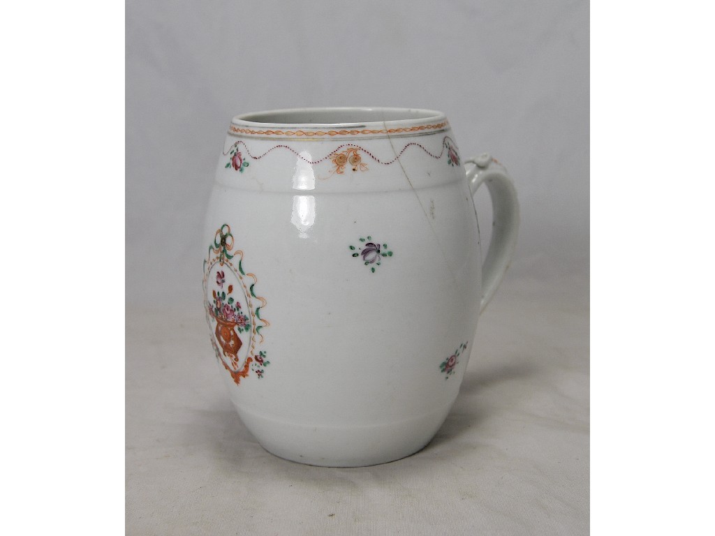 Appraisal: A late th century Chinese export famille rose barrel-shaped mug