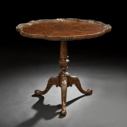 Appraisal: George III-Style Mahogany Tripod Table the shaped circular top with