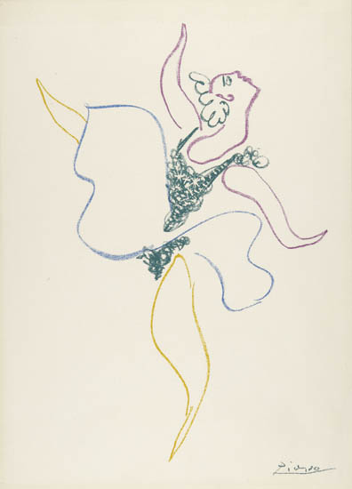 Appraisal: PABLO PICASSO Danseuse Color lithograph on heavy wove paper x