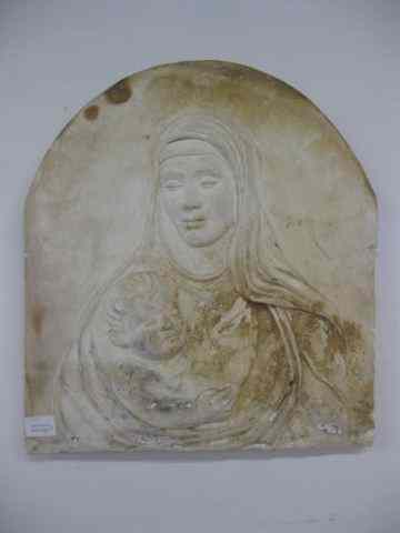 Appraisal: Plaster Garden Plaque ofmadonna child