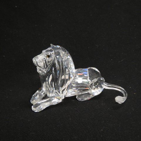 Appraisal: Swarovski Crystal Figurine of a Lion at rest excellent