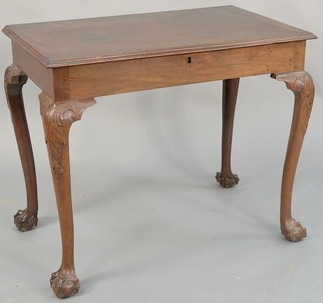 Appraisal: Chippendale mahogany table having lift top and ball and claw