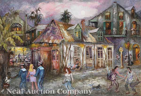 Appraisal: Colette Pope Heldner American New Orleans - Cafe Lafitte Bourbon