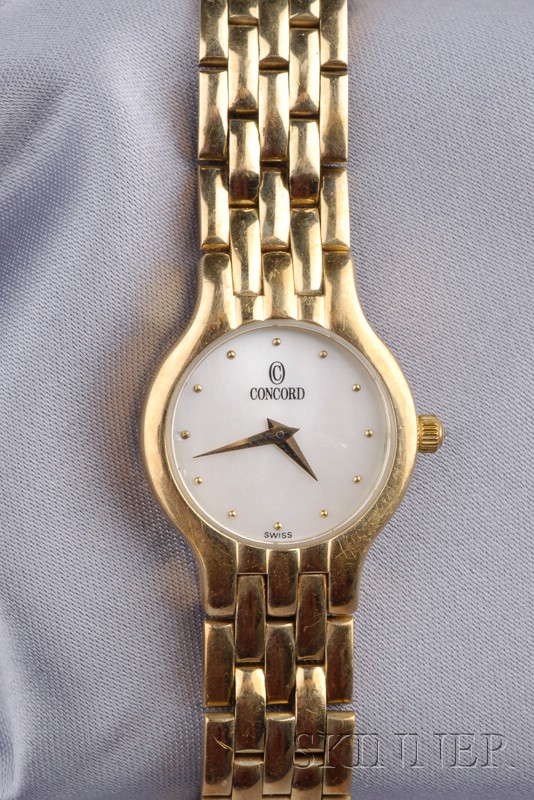 Appraisal: Lady's kt Gold Wristwatch Concord the mother-of-pearl dial with dot