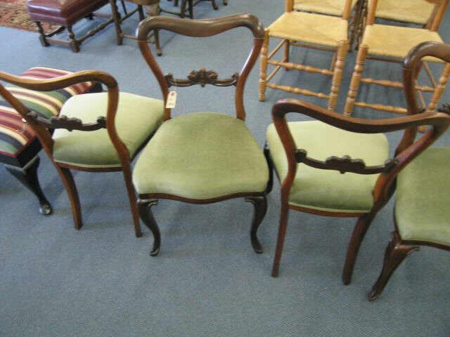 Appraisal: Set of Rosewood Chairs th century carved