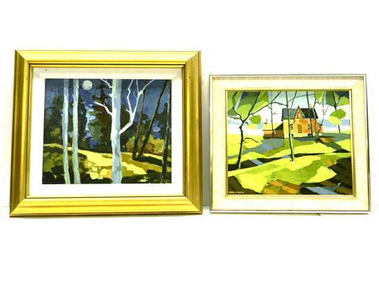 Appraisal: Two paintings by th C Connecticut artist Ann D Grimm