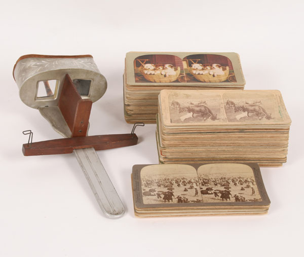 Appraisal: Hill Universal Exposition stereopticon stereoscope viewer etched metal and wood