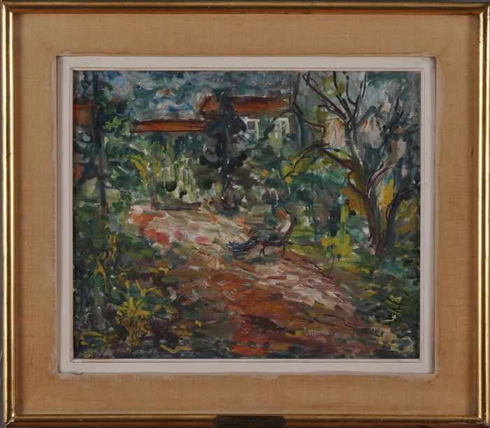 Appraisal: DOROTHY R GROTZ - IN THE GARDEN Oil on canvas