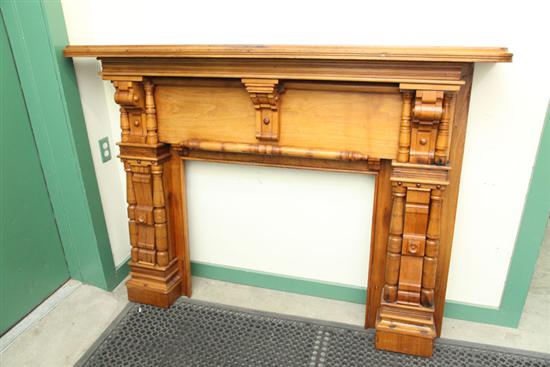 Appraisal: MANTLE Walnut with carved and turned supports on block feet