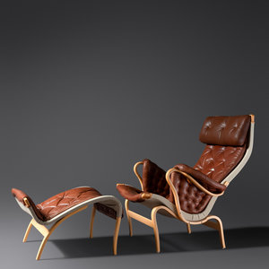 Appraisal: Bruno Mathsson Swedish - Pernilla Lounge Chair and OttomanDux Sweden