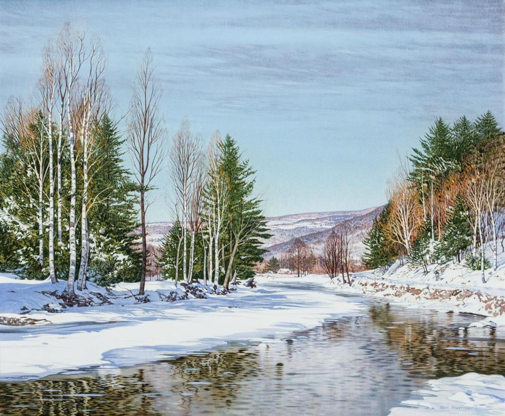 Appraisal: CARL WUERMER American - The Wintry River oil on canvas