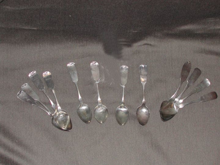 Appraisal: Twelve-Piece Collection of American Coin and Early Sterling Teaspoons in