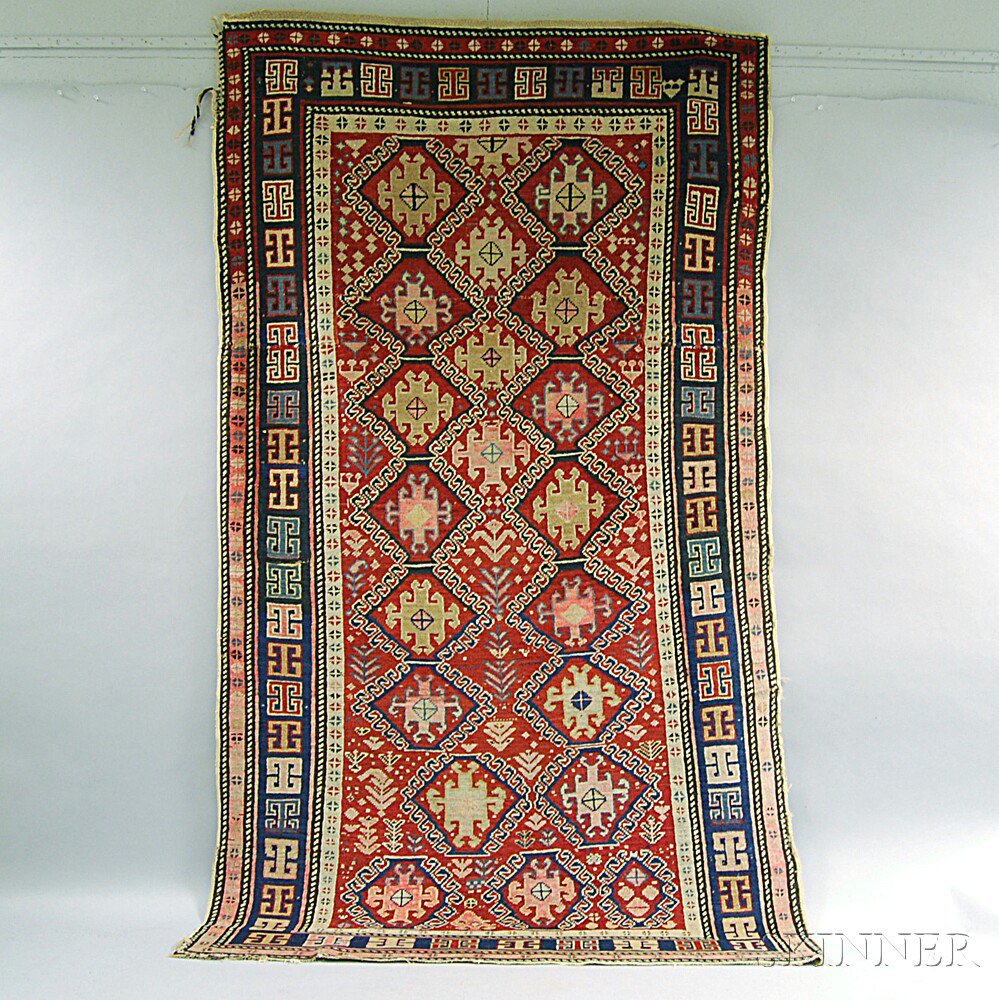 Appraisal: North Caucasian Rug th century cut at upper middle ft