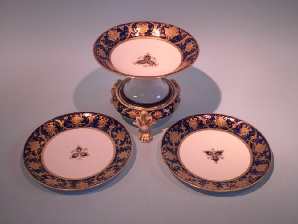 Appraisal: A Noritake porcelain comport with detachable stand and a pair