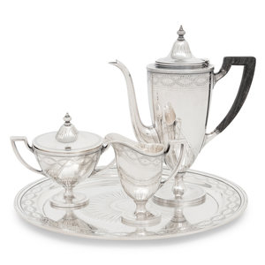 Appraisal: A Tiffany and Co Silver Four-Piece Coffee Service Circa comprising