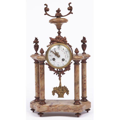 Appraisal: A French ormolu mounted marble clock early th c in