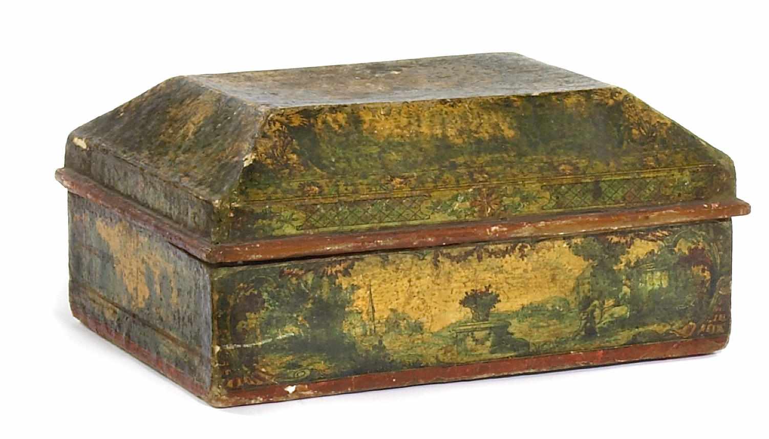 Appraisal: An Italian lacca povera table box th century Overall decorated