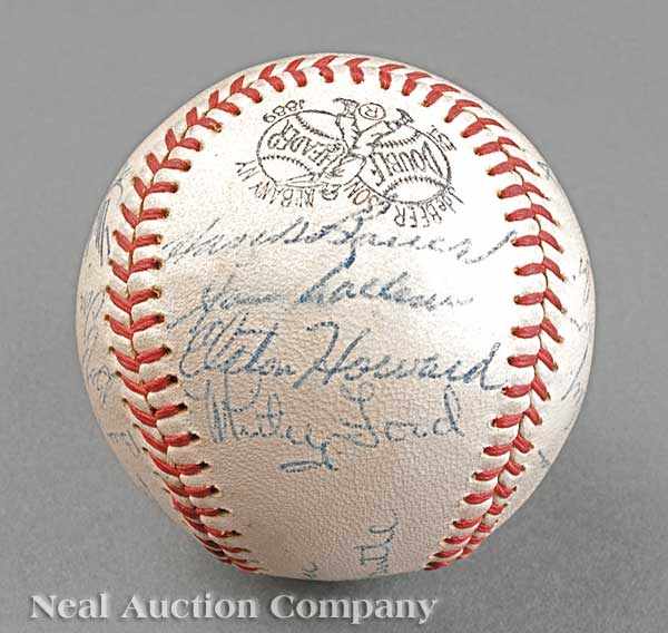 Appraisal: A New York Yankees Team Signed Baseball J deBeer Son