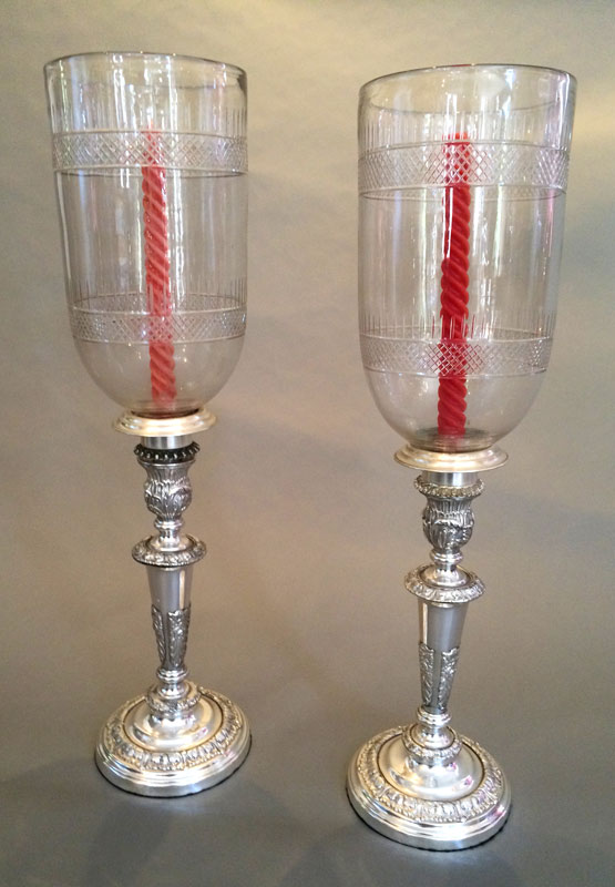 Appraisal: - th C English Sheffield Candlesticks Pair of th Century