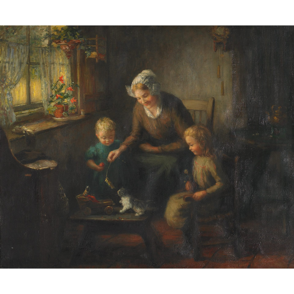 Appraisal: Hendricus Anthonius Dievenbach - Dutch PLAYTIME Oil on canvas signed