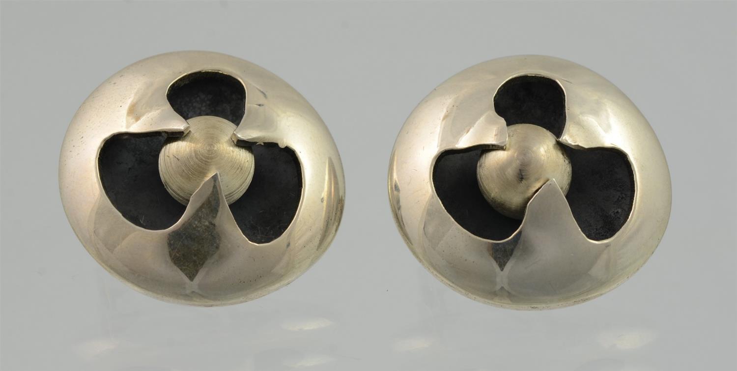 Appraisal: Hand Made Silver Sigi Earrings - diameter TO