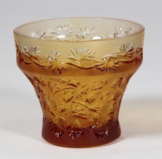 Appraisal: Lalique 'Coriander' bowl Lalique 'Coriander' bowl the banded rim tapering