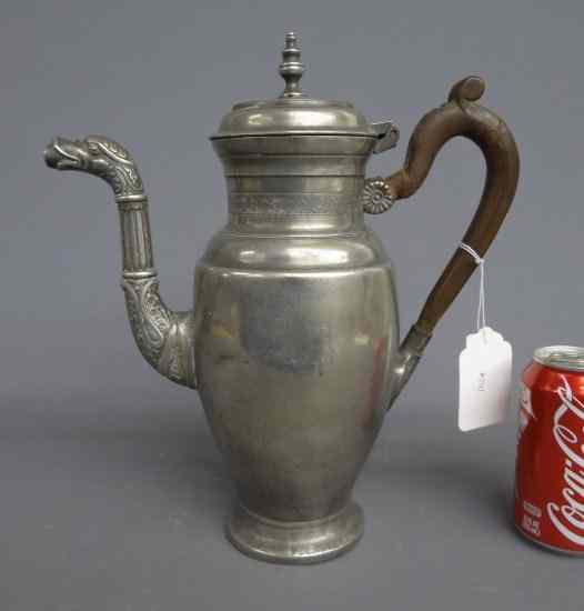 Appraisal: th c Continental pewter teapot '' Ht