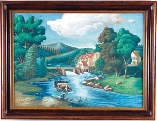 Appraisal: UNSIGNED American th th Century SCENE IN BRADFORD NEW HAMPSHIRE