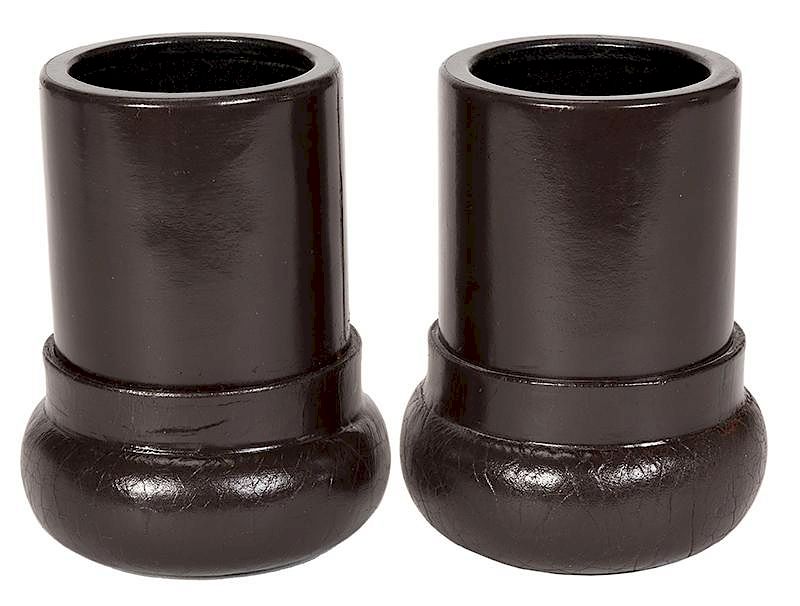 Appraisal: Gaffed Leather Butterfly Dice Cup Gaffed Leather Butterfly Dice Cup