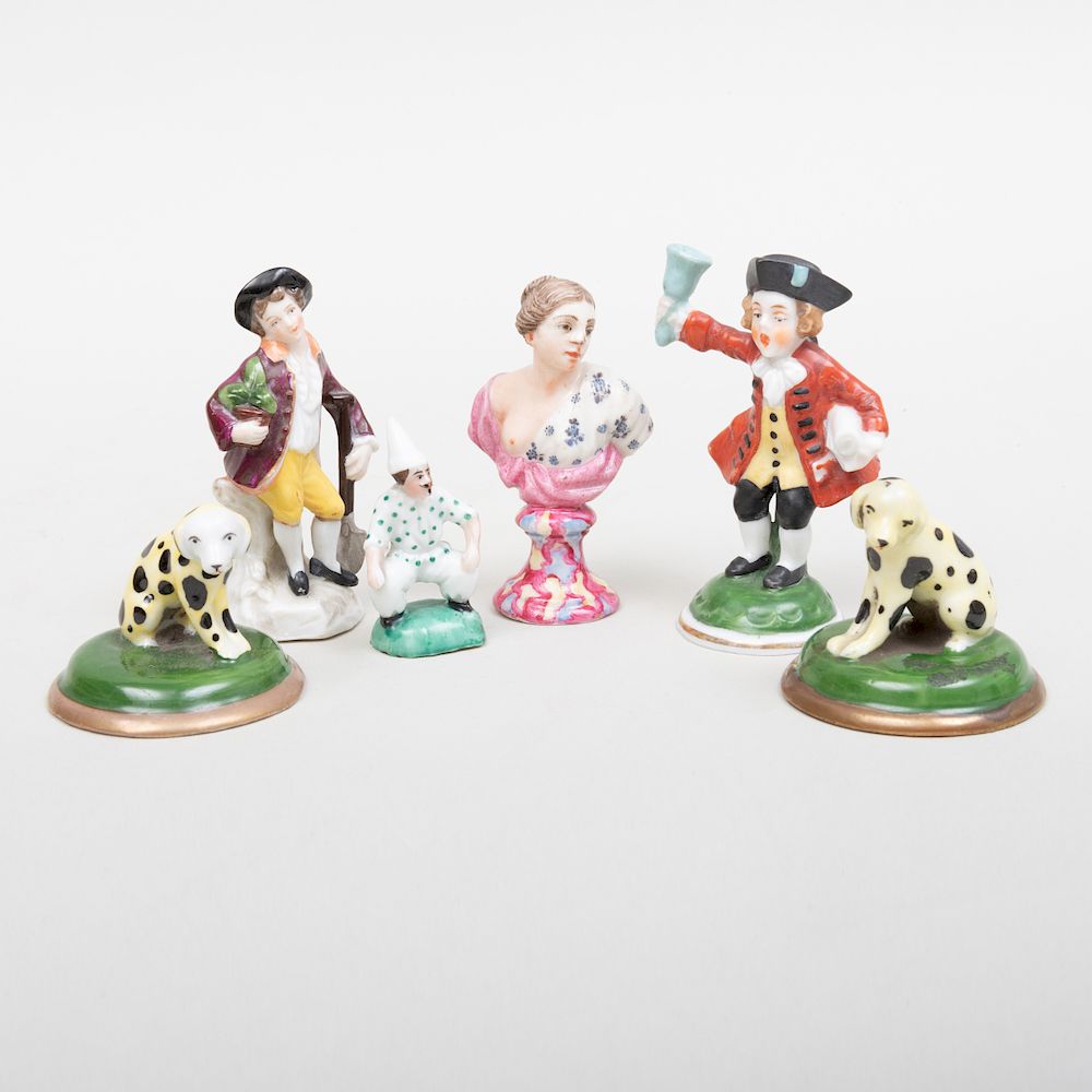 Appraisal: Group of Six Continental and English Porcelain Figures Comprising A