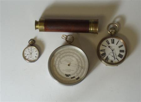 Appraisal: A group of scientific instruments comprising an aneroid barometer by