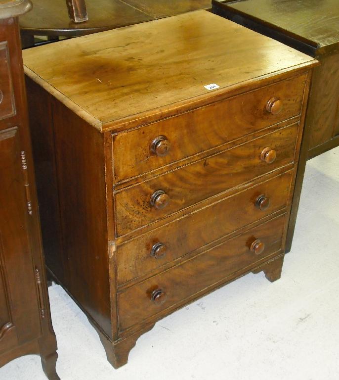 Appraisal: Victorian mahogany commode chest the hinged top over four dummy